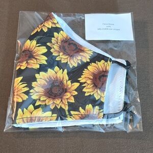 Sunflower Print Face Mask